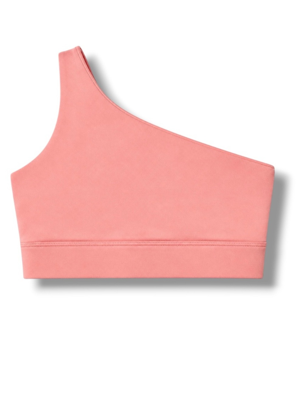 Athleta Athena Longline One-Shoulder Sports Bra Soft Peach Size Medium - Picture 2 of 10